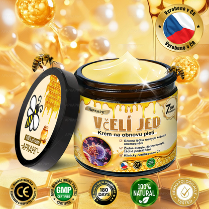Dermatologicky a klinicky testováno🎁🐝APKAPK®Bee Venom Krém na obnovení pleti🐝 pomáhá při léčbě kožních problémů, jako jsou: vrásky, jizvy, pigmentové skvrny, strie, akné, psoriáza, ekzém, kožní změny, podráždění, záněty a další kožní problémy.