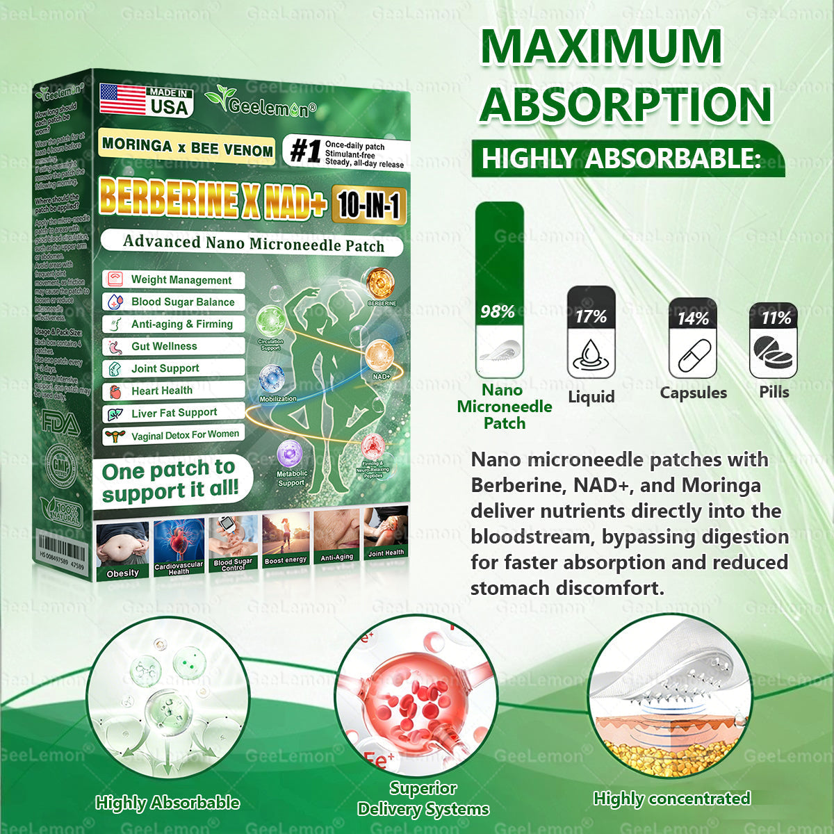 𝐎𝐟𝐟𝐢𝐜𝐢𝐚𝐥 𝐔𝐒 𝐒𝐭𝐨𝐫𝐞 🇺🇸  | ❤️❤️ 𝐆𝐞𝐞𝐋𝐞𝐦𝐨𝐧® Moringa · Berberine × NAD+ 𝟏𝟎-𝐢𝐧-𝟏 𝐀𝐝𝐯𝐚𝐧𝐜𝐞𝐝 𝐍𝐚𝐧𝐨 𝐌𝐢𝐜𝐫𝐨𝐧𝐞𝐞𝐝𝐥𝐞 𝐏𝐚𝐭𝐜𝐡 — 𝐎𝐧𝐜𝐞 𝐃𝐚𝐢𝐥𝐲, 𝐕𝐢𝐬𝐢𝐛𝐥𝐞 𝐑𝐞𝐬𝐮𝐥𝐭𝐬 𝐢𝐧 𝟕 𝐃𝐚𝐲𝐬